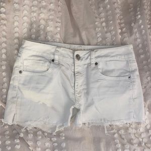 American Eagle White Stretch Jean Shorts